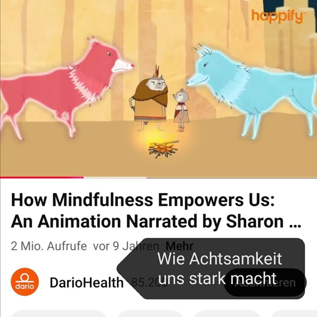 How Mindfulness Empowers Us. An Animation by Sharon ... Zwei Wölfe in der Mitte der Indianer mit Kind am Lagerfeuer